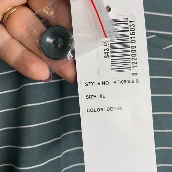 NWT Papillon striped dolman sleeve button top - Picture 5 of 8